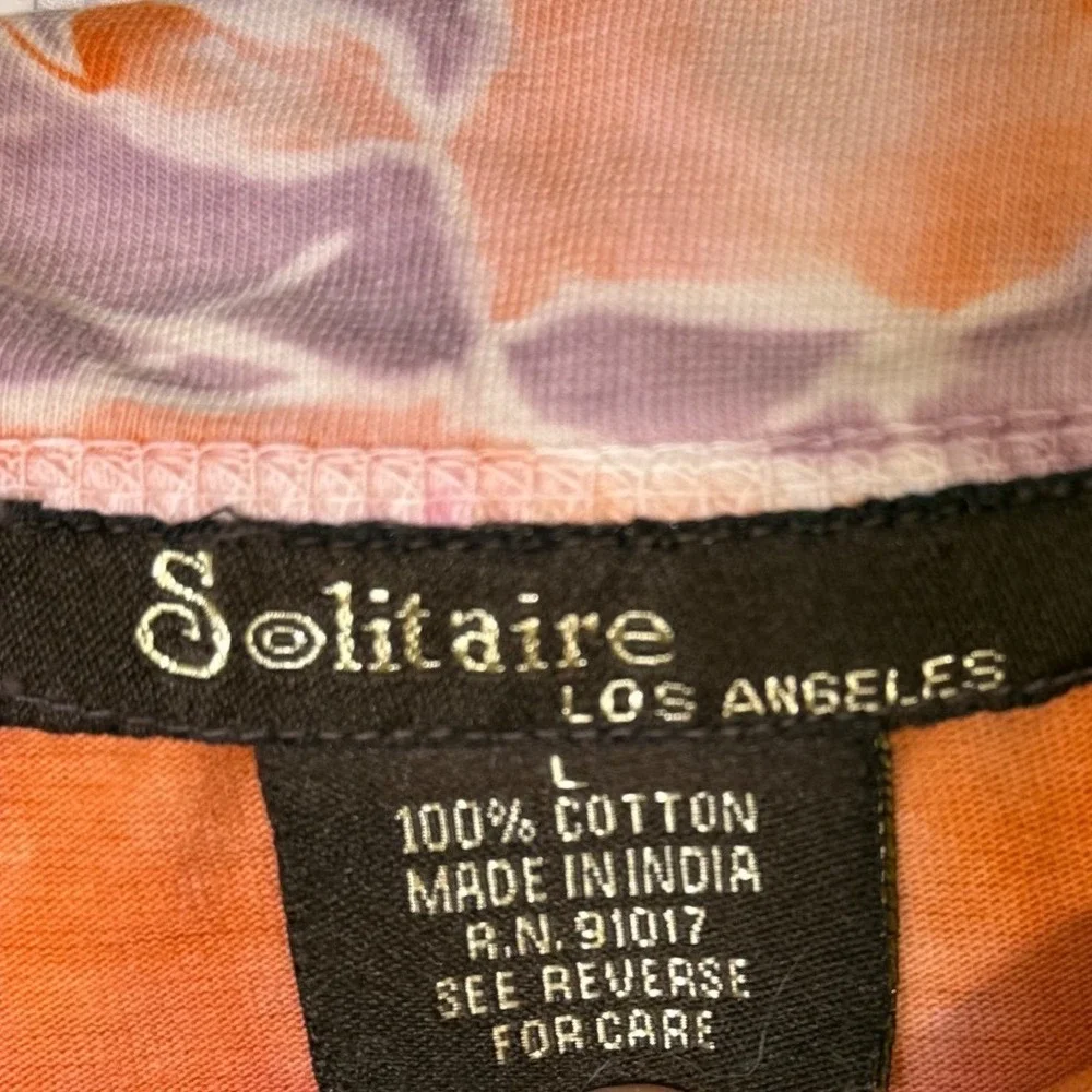 Solitaire Tie Dye Maxi Skirt Womens Large Multi Color Boho Festival Bleached Art